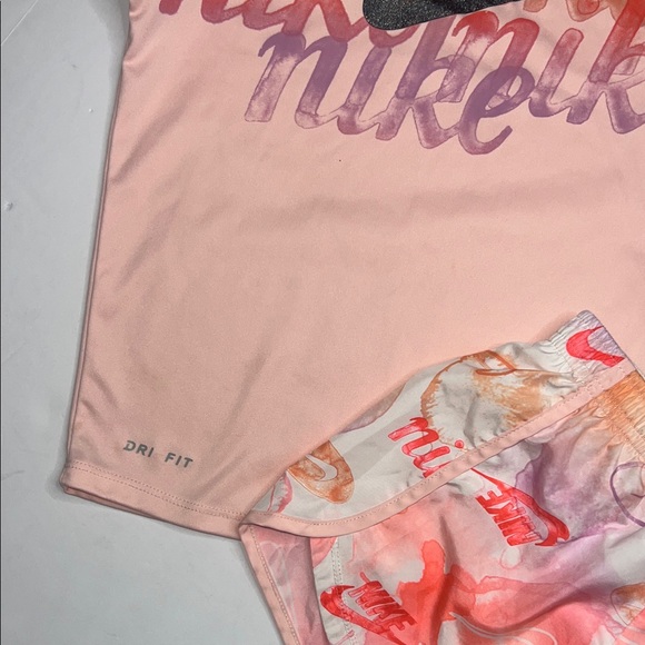 Kids Nike Pink and Orange Dri-FIT Shorts - Picture 5 of 11